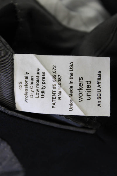 Hart Schaffner Marx Mens Black Cotton Blend Suit Jacket Button Size 42