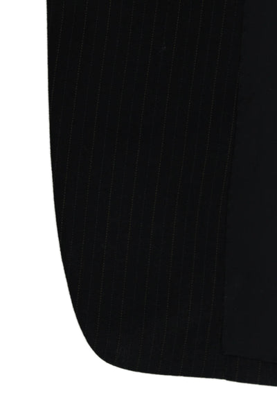 Pal Zileri Mens Dark Blue Striped Pure New Wool Suit Jacket Size 42