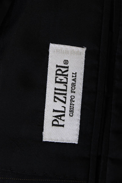 Pal Zileri Mens Dark Blue Striped Pure New Wool Suit Jacket Size 42