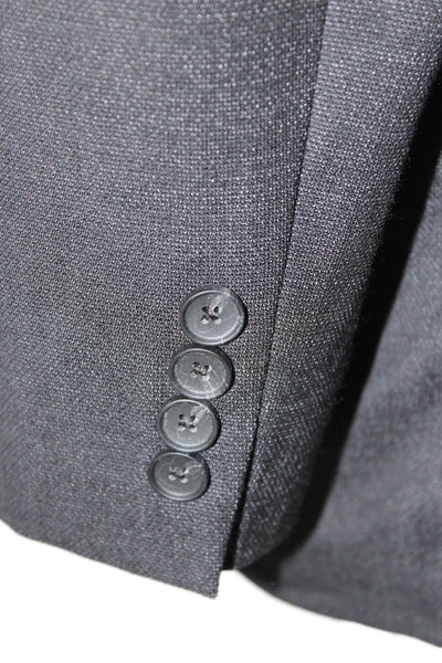 Boss Hugo Boss Mens Suit Jacket Black Virgin Wool Collared Button Size 40