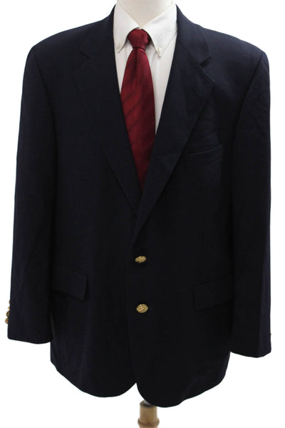 Nordstrom Mens Dark Blue Virgin Wool Blazer Button Size 42