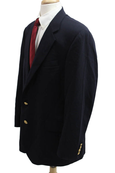Nordstrom Mens Dark Blue Virgin Wool Blazer Button Size 42