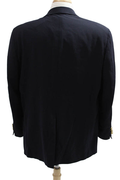 Nordstrom Mens Dark Blue Virgin Wool Blazer Button Size 42