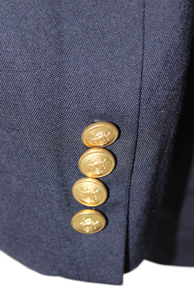Nordstrom Mens Dark Blue Virgin Wool Blazer Button Size 42