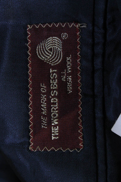 Nordstrom Mens Dark Blue Virgin Wool Blazer Button Size 42