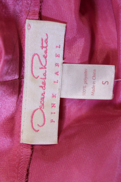 Oscar de la Renta Pink Label Womens Bath Robe V Neck Long Sleeve Pink Size S
