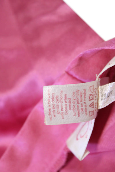 Oscar de la Renta Pink Label Womens Bath Robe V Neck Long Sleeve Pink Size S