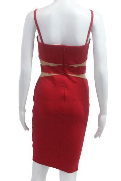 Torn by Ronny Kobo Women Red Bodycon Pencil Dress Sleeveless Size S