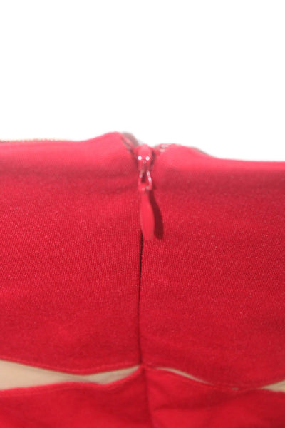 Torn by Ronny Kobo Women Red Bodycon Pencil Dress Sleeveless Size S