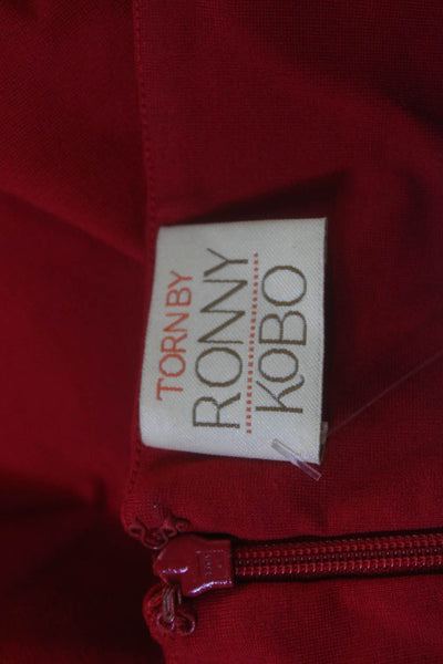 Torn by Ronny Kobo Women Red Bodycon Pencil Dress Sleeveless Size S