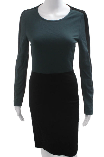 Stella McCartney Women Bodycon Pencil Dress Black Long Sleeve Zip Size 40