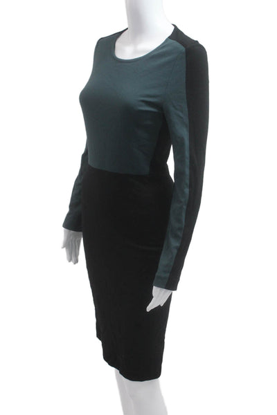 Stella McCartney Women Bodycon Pencil Dress Black Long Sleeve Zip Size 40