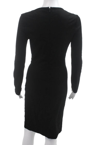Stella McCartney Women Bodycon Pencil Dress Black Long Sleeve Zip Size 40