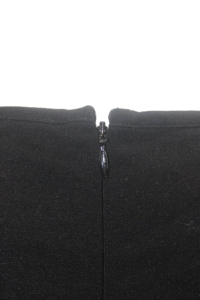 Stella McCartney Women Bodycon Pencil Dress Black Long Sleeve Zip Size 40