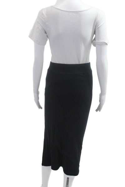 ATM Women Black Straight Pencil Midi Skirt Micromodal Size S