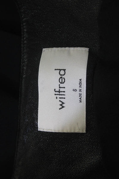 Wilfred Womens Biker Vest Black Button V Neck Sleeveless Polyester Size 6