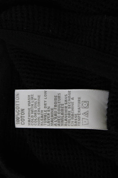 Standard James Perse Women Black Cotton Basic 3/4 Sleeve Round Neck Top Size 1