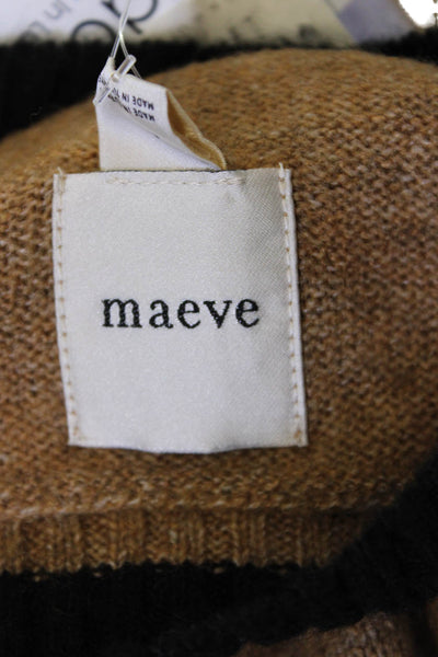 Maeve Anthropologie Women Striped Sleeveless Cardigan Button Black 90s Size L