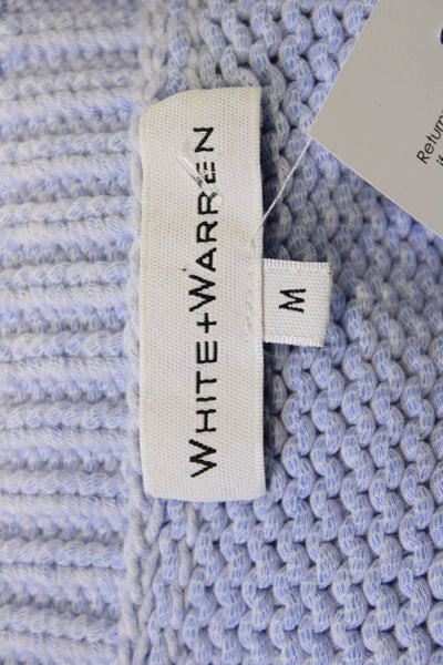 White + Warren Womens Light Blue V Neck Sleeveless Sweater Vest Size M