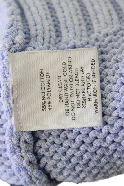 White + Warren Womens Light Blue V Neck Sleeveless Sweater Vest Size M