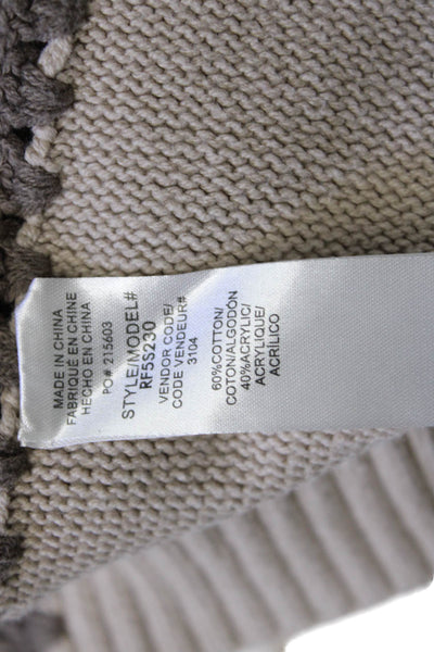 Splendid Womens Pullover Sweater Beige Crew Neck Cotton Blend Size S