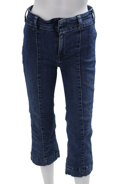 Pilcro Anthropologie Womens Capri Cropped High Rise Dark Blue Jeans Size 27