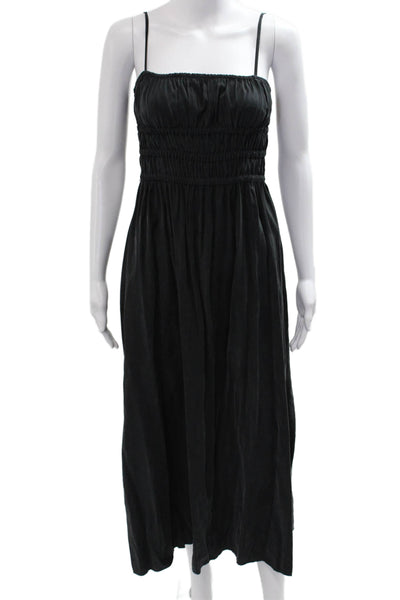 Zara Womens Maxi Sundress Black Square Neck Sleeveless Viscose Size XS
