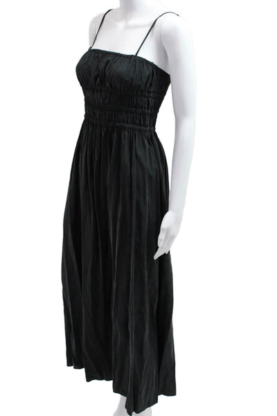 Zara Womens Maxi Sundress Black Square Neck Sleeveless Viscose Size XS