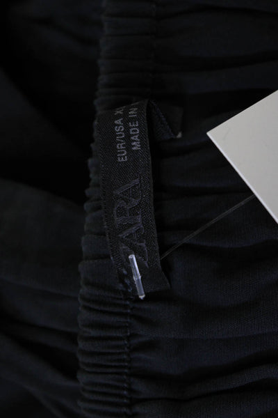 Zara Womens Maxi Sundress Black Square Neck Sleeveless Viscose Size XS