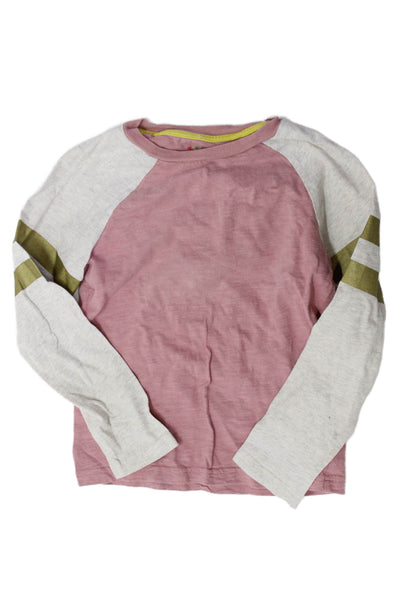 Mini Boden Girls Cotton Color Block Long Sleeve Pullover T-Shirt Pink Size 7-8