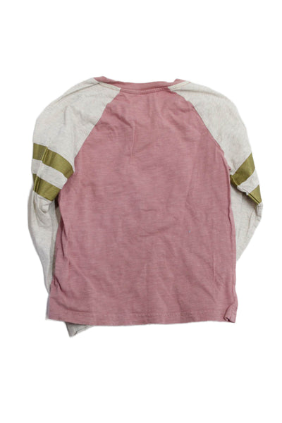 Mini Boden Girls Cotton Color Block Long Sleeve Pullover T-Shirt Pink Size 7-8