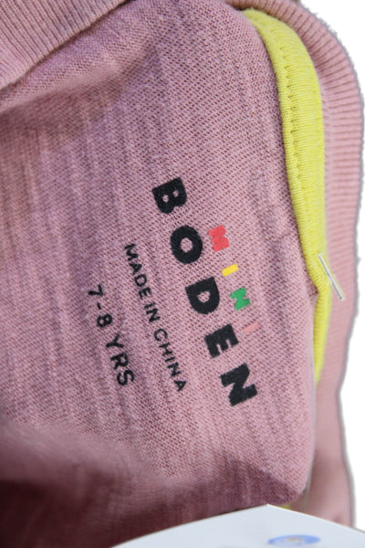 Mini Boden Girls Cotton Color Block Long Sleeve Pullover T-Shirt Pink Size 7-8