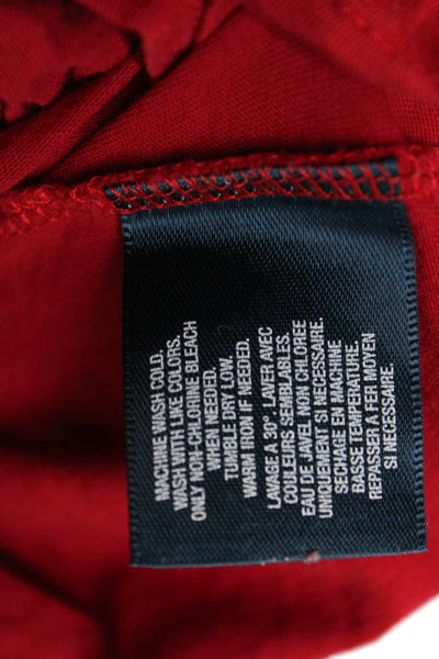 Ralph Lauren Girls Cotton Geometric Long Sleeve Ruffled Top Red Size 3T