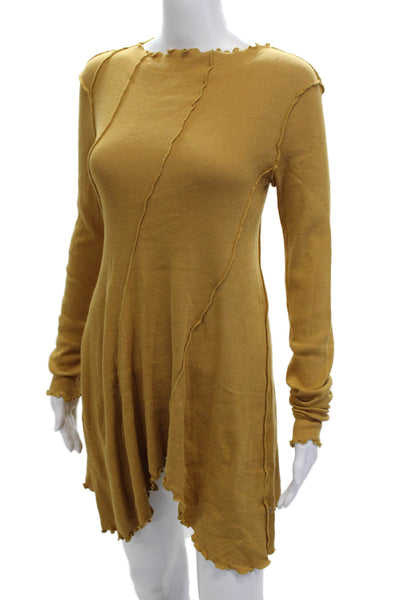 We The Free Women Brown Sweater Dress Long Sleeve Boho Cotton Spandex Size XS