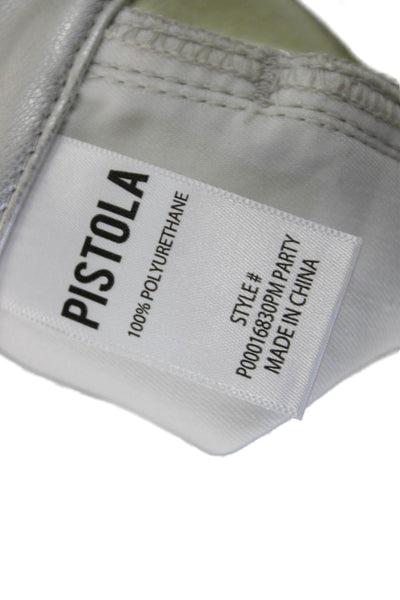 Pistola Women Cropped Pants Gray Polyurethane Inseam 28 Size 26