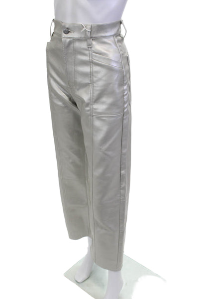 Pistola Womens Cropped Gray Polyurethane Pants Size 25