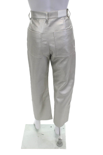 Pistola Womens Cropped Gray Polyurethane Pants Size 25