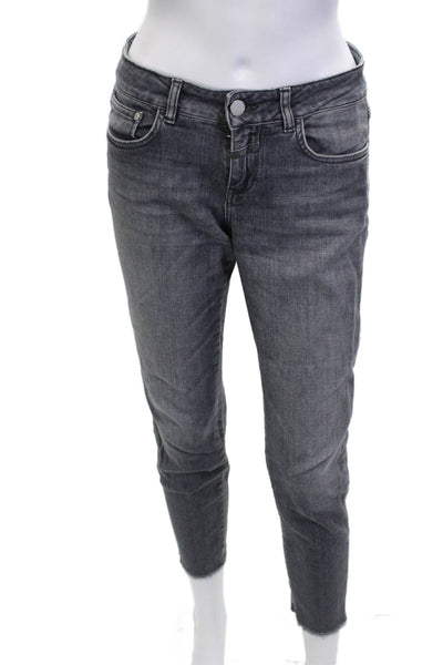 Closed Womens Cropped Ankle Jeans Dark Gray Size 25