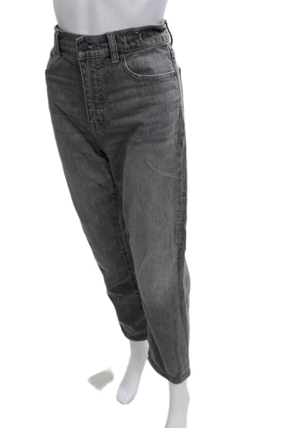Madewell Womens Gray High Rise Cropped Mom Jeans Size 25