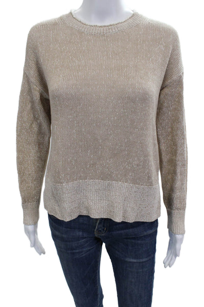 J Crew Womens Pullover Sweater Crew Neck Long Sleeve Beige Size XS