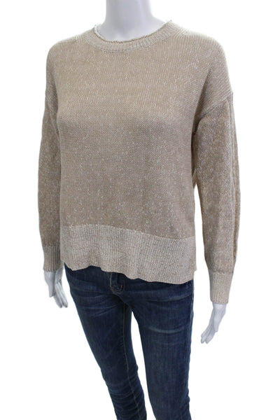 J Crew Womens Pullover Sweater Crew Neck Long Sleeve Beige Size XS