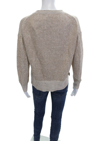 J Crew Womens Pullover Sweater Crew Neck Long Sleeve Beige Size XS