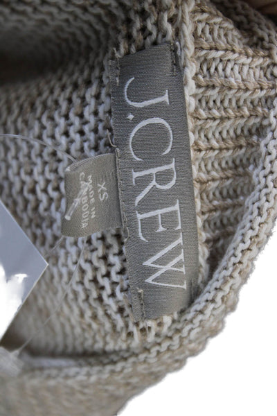 J Crew Womens Pullover Sweater Crew Neck Long Sleeve Beige Size XS