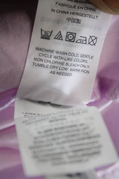 J Crew Womens Pink 100% Cotton Short Sleeve Button Up Blouse Round Neck Size 2