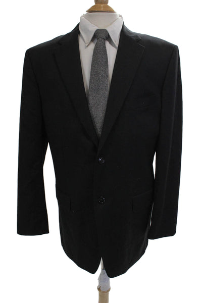 Jones New York Mens Black Wool Suit Jacket Classic Size 42