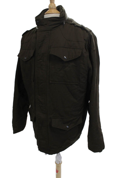 I. Spiewak & Sons Mens Military Jacket Brown Button High Neck Size XL
