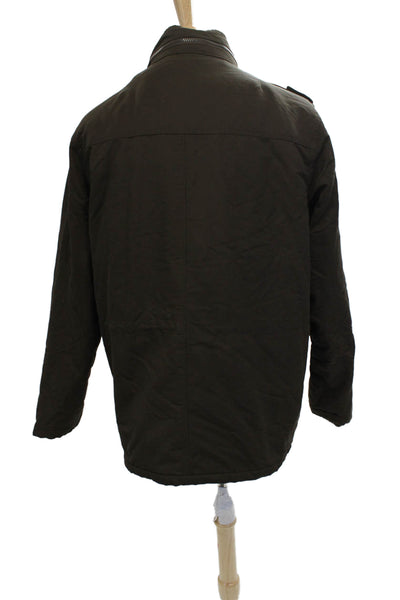 I. Spiewak & Sons Mens Military Jacket Brown Button High Neck Size XL