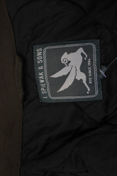 I. Spiewak & Sons Mens Military Jacket Brown Button High Neck Size XL