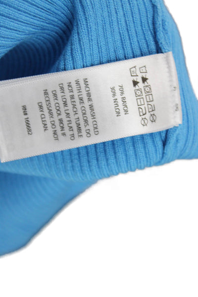 Caroline Constas Womens Cropped Collared Sleeveless Tank Blue Size S