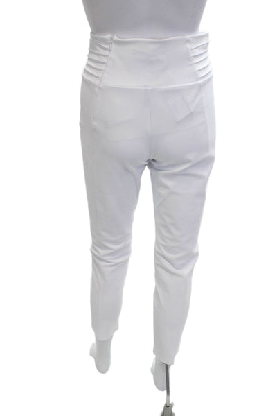 Greyson Women White Ankle Cropped Maternity Pants Zip 85% Nylon Size S